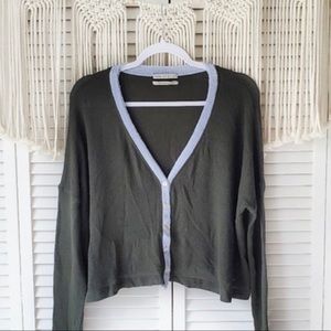 UO Waffle Knit Button Down Thermal Top